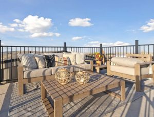 deck on cabin tiny home